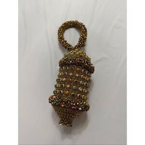Ramla Bling Bling Handmade Beaded Bag Gold Evening Purse Clutch Handbag